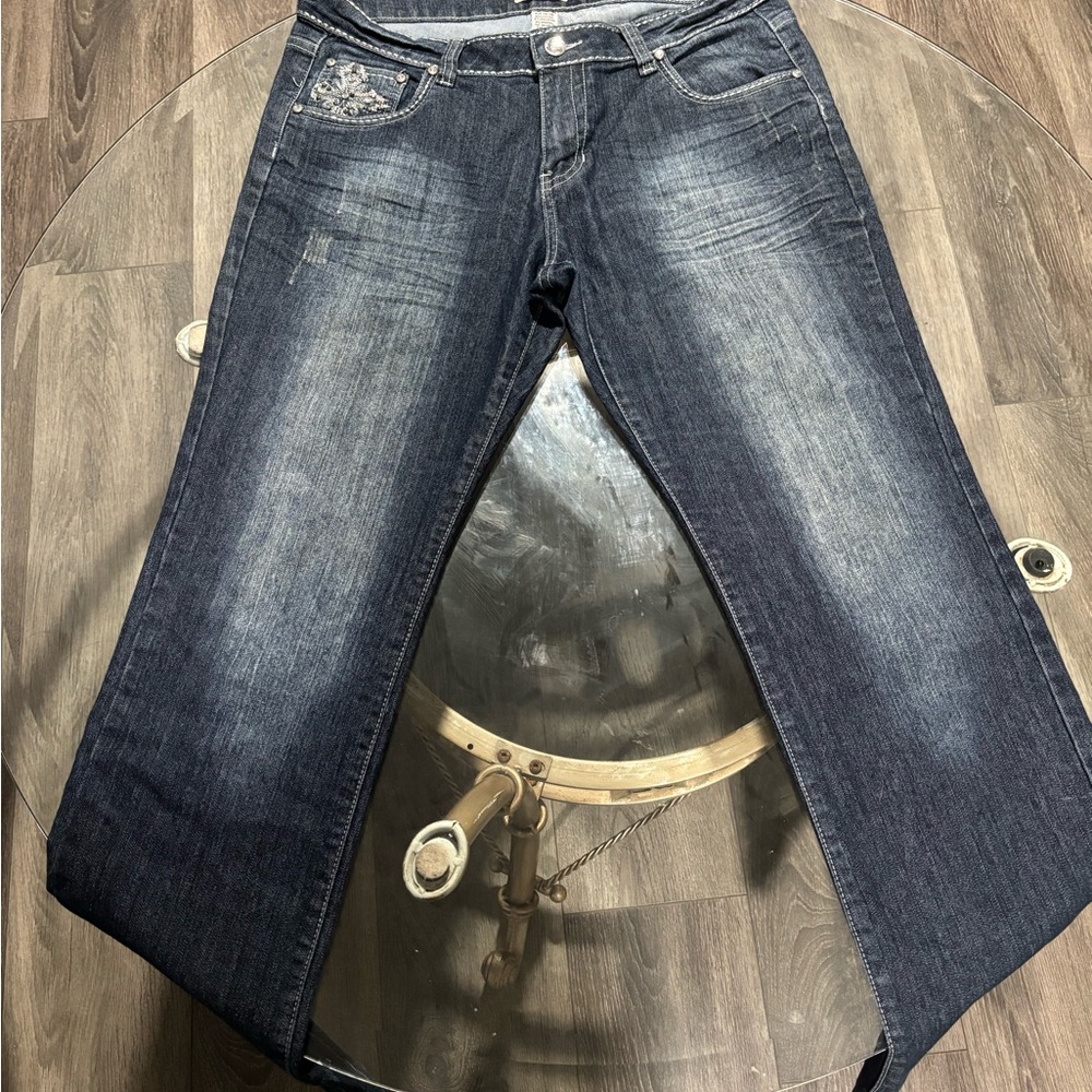 Women's Dark Blue Straight Leg Jeans
